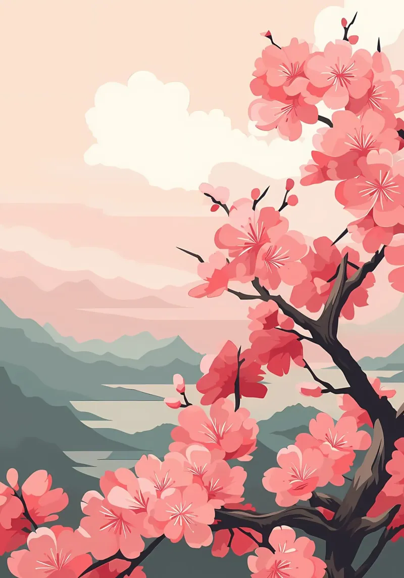 Paesaggio giapponese zen poster da Rebecca Clark Wyrick