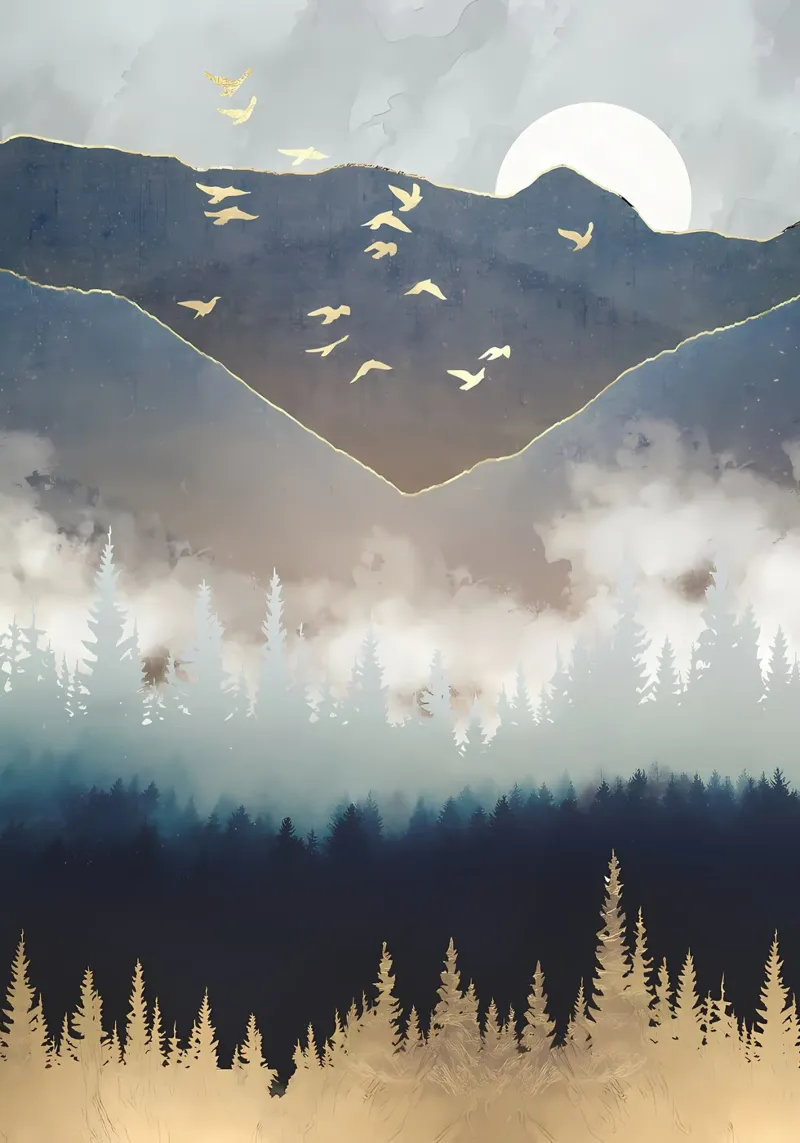 montagne all'alba poster con telaio in plastica da Albert S Jacob