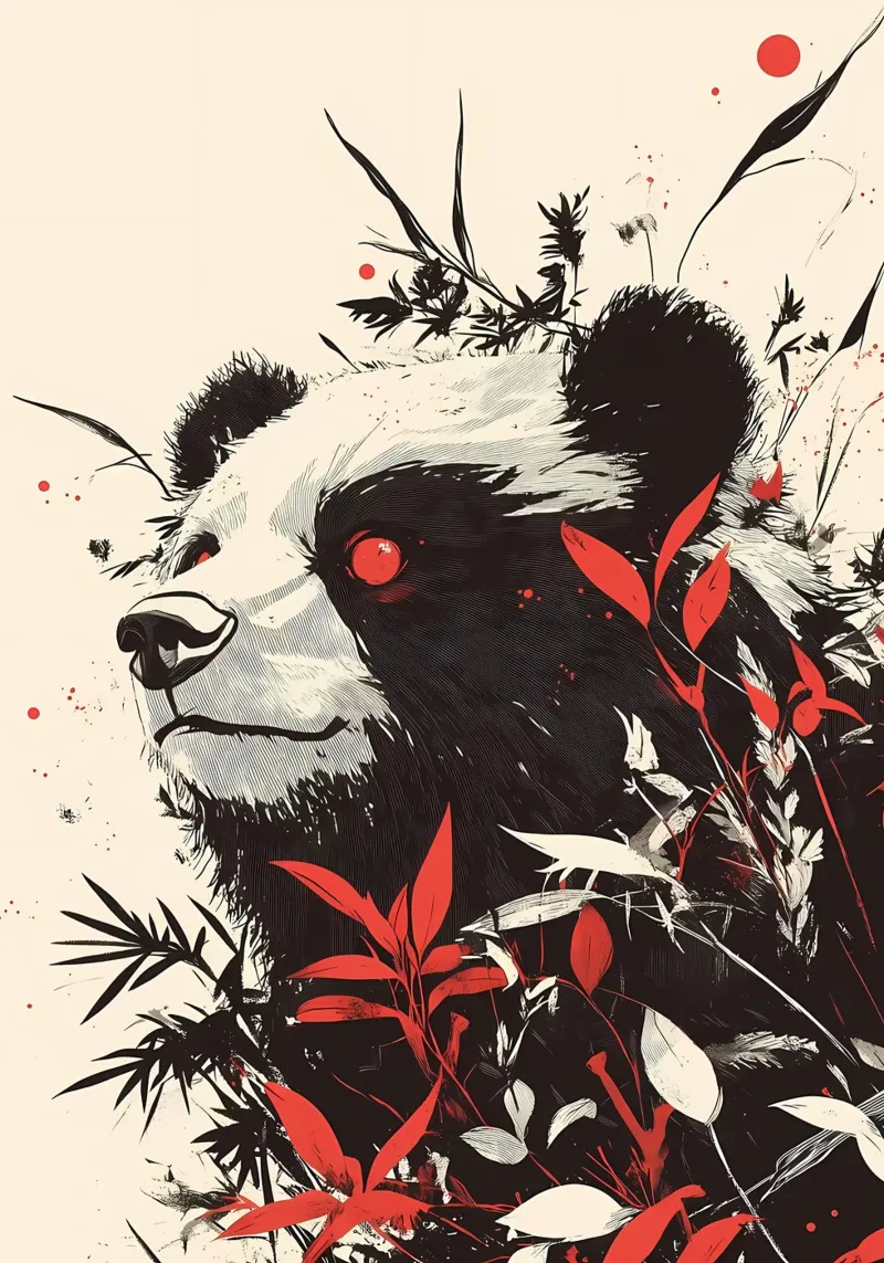 Panda Orso Occhi Rossi pellicola backlit da James M Coyle