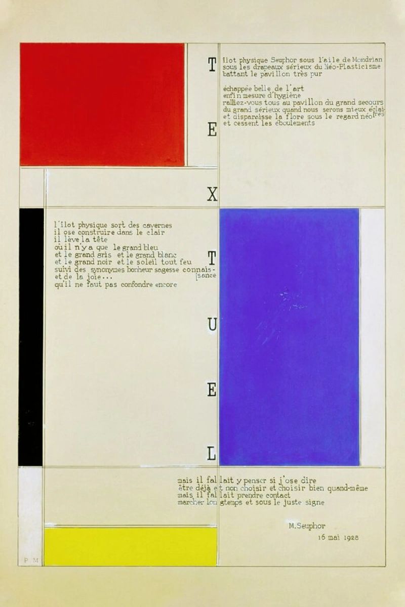Mondrian - Textuel  (Text by M.Seuphor) pellicola backlit da ARTOTHEK
