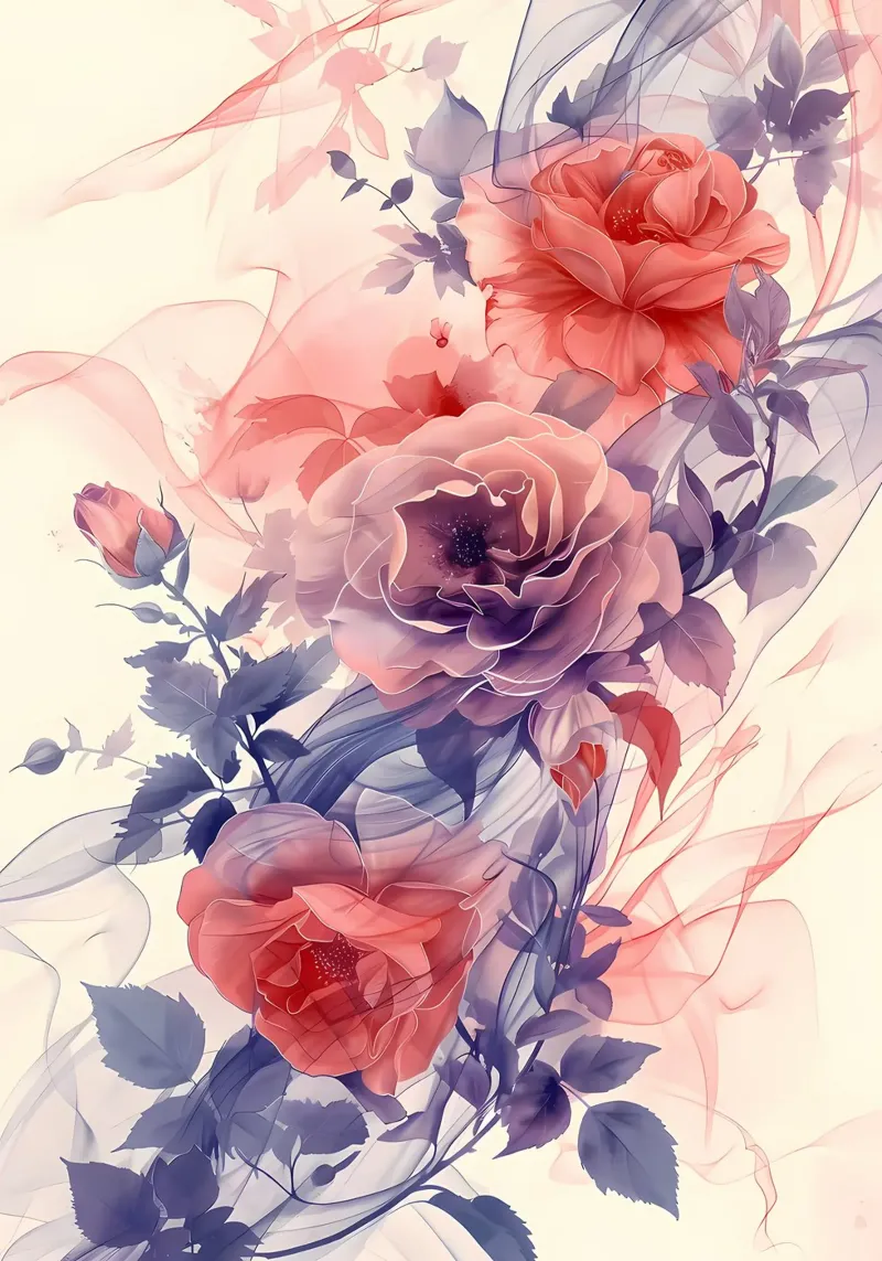 Rose Acquerello pellicola backlit da Rebecca Clark Wyrick