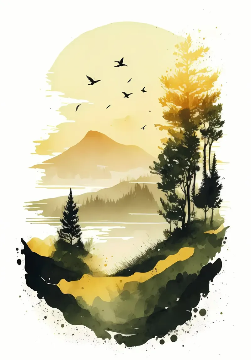 Sera a Forest Lake pellicola backlit da Albert S Jacob