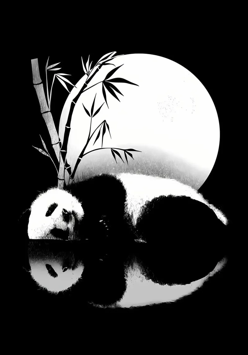 Riflessione del panda pellicola backlit da James M Coyle