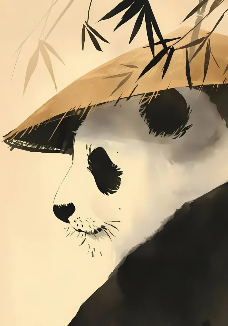 Zen Bamboo Panda Bear canvas by James M Coyle