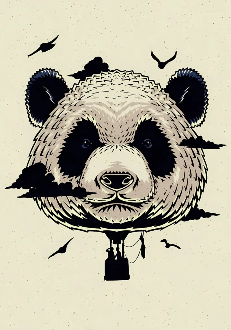 Mongolfiera Panda pellicola backlit da James M Coyle