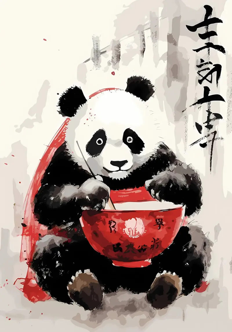 Panda carino giapponese pellicola backlit da James M Coyle