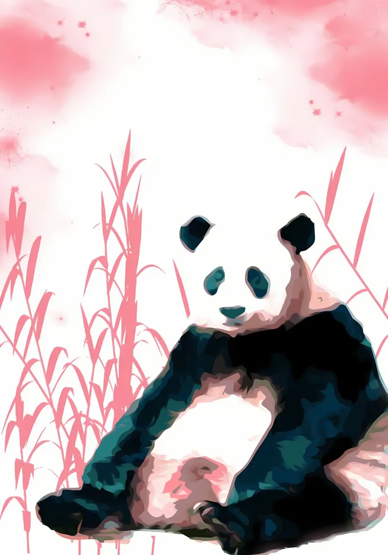 Panda e bambù pellicola backlit da James M Coyle