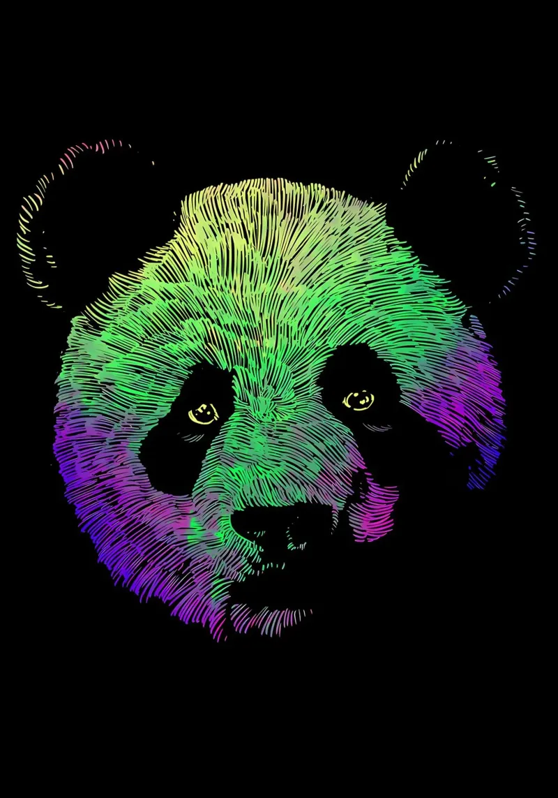 Fantastico panda colorato pellicola backlit da James M Coyle