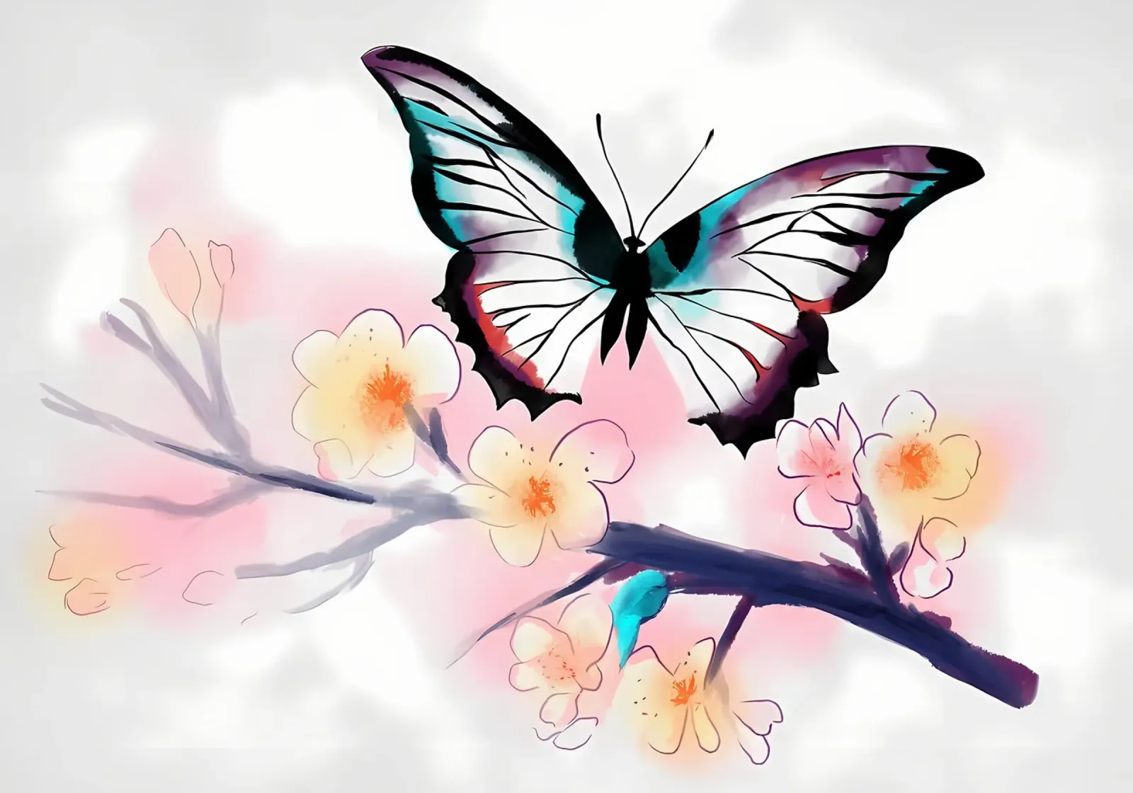 Farfalla acquerellata pellicola backlit da Rebecca Clark Wyrick