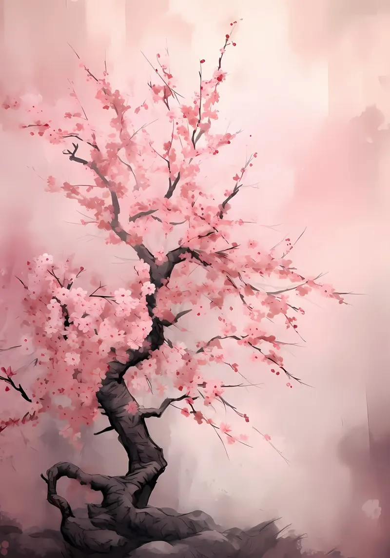 Albero dei ciliegi in fiore pellicola backlit da Rebecca Clark Wyrick