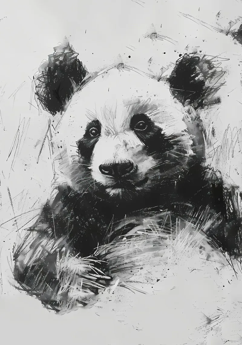 Panda in carbone pellicola backlit da James M Coyle