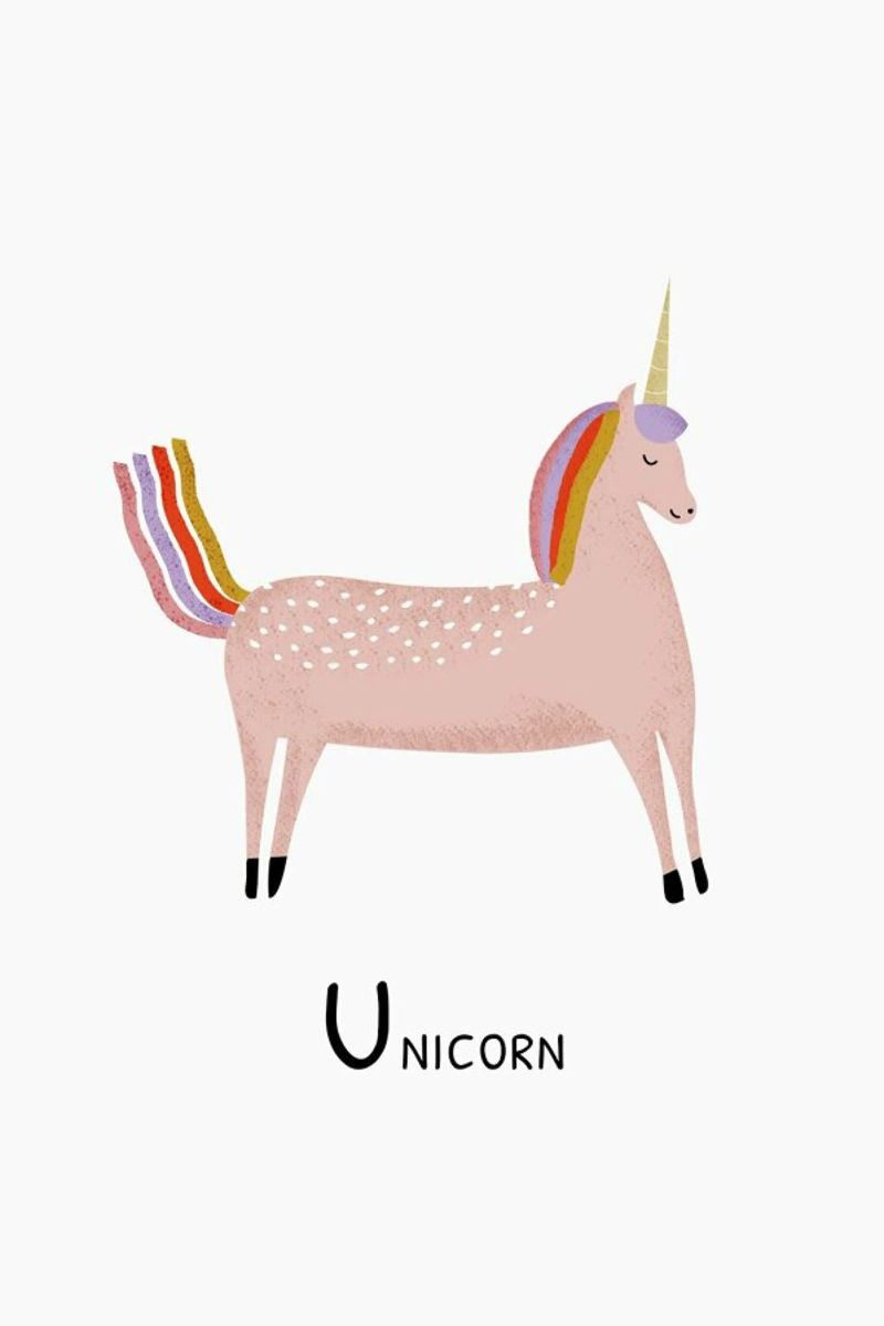 Unicorn Poster von Little Flourishes