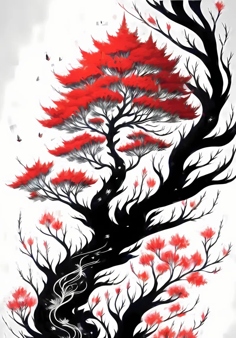 Sakura stile inchiostro giapponese plexiglass da Rebecca Clark Wyrick