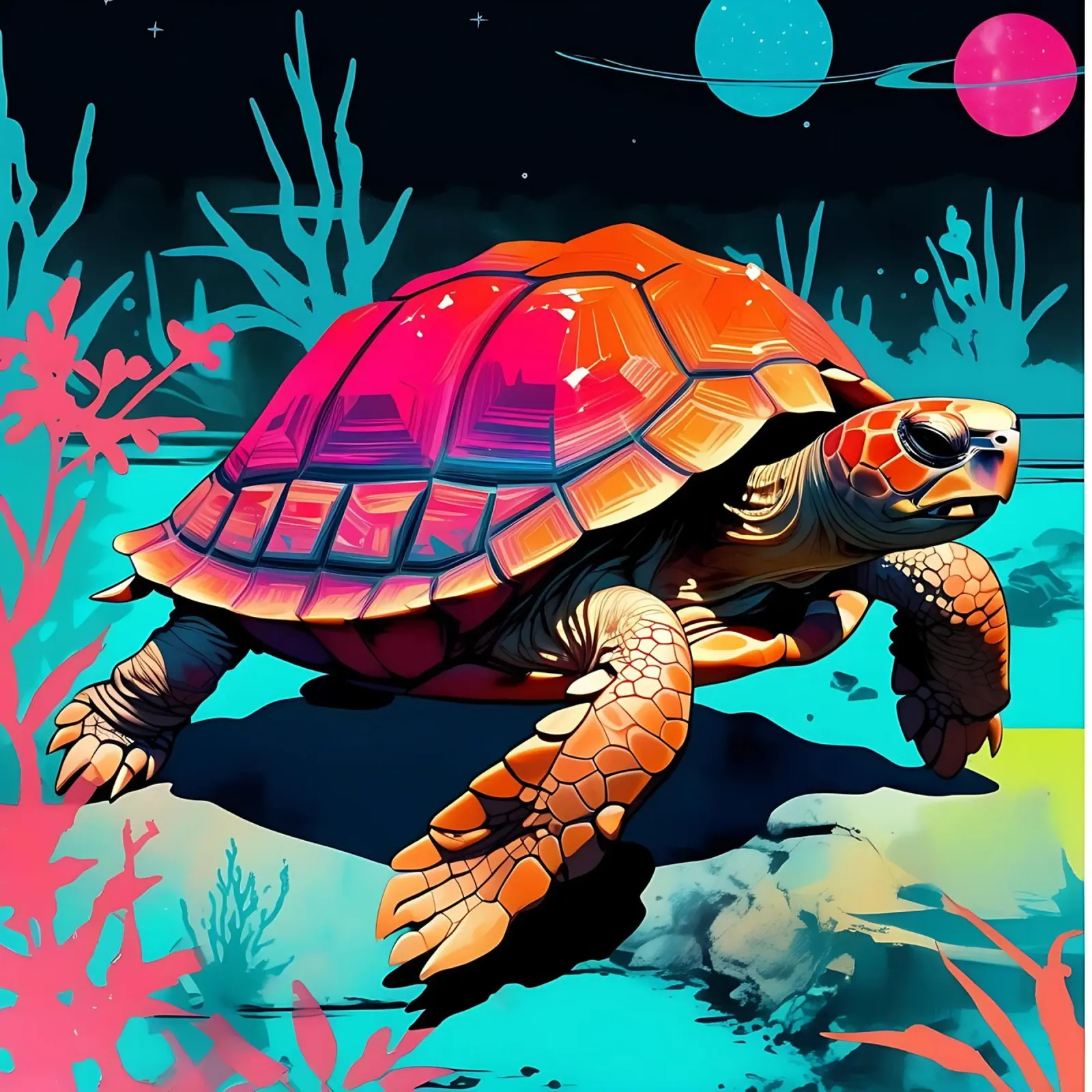 Turtle_Style_D_1 canvas by Tierisch bunt by LK