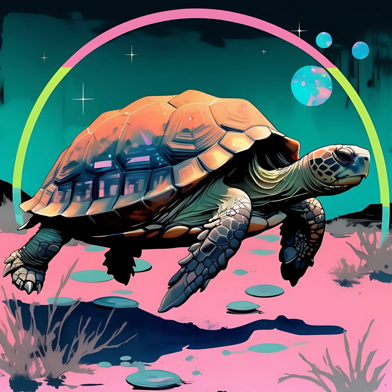 Turtle_Style_D_2 canvas by Tierisch bunt by LK