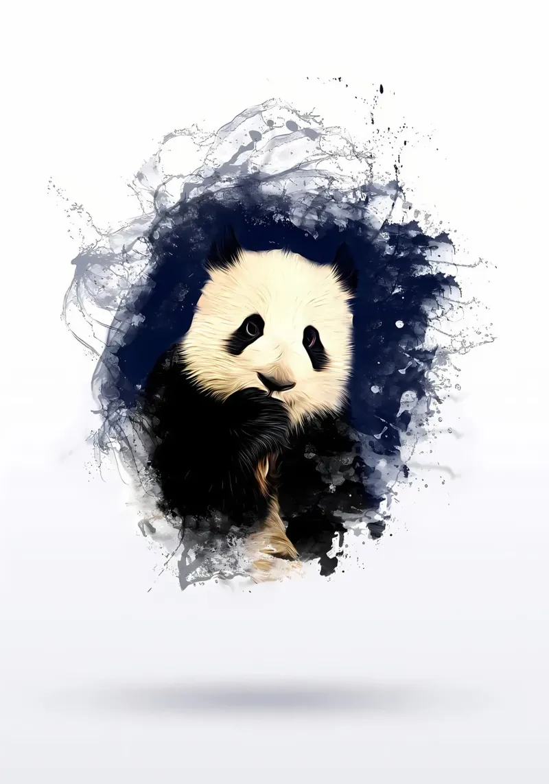 PANDA poster con telaio in alluminio da James M Coyle