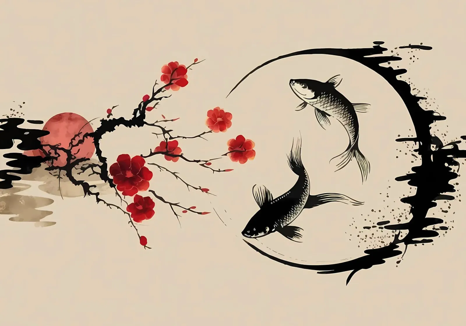 Pesci carpa Koi e grandi pellicola backlit da Rebecca Clark Wyrick