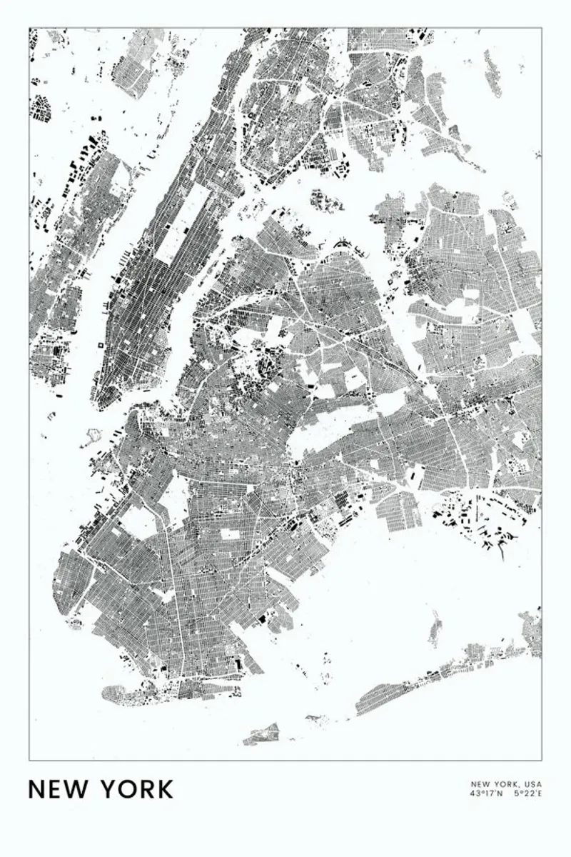 New York pellicola backlit da The Cartography Collection
