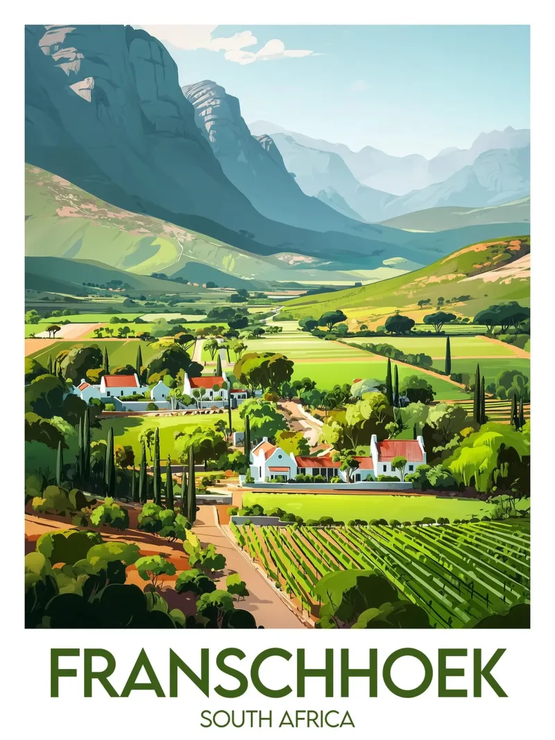 Affiche Franschhoek carta hahnemühle da Frame the World