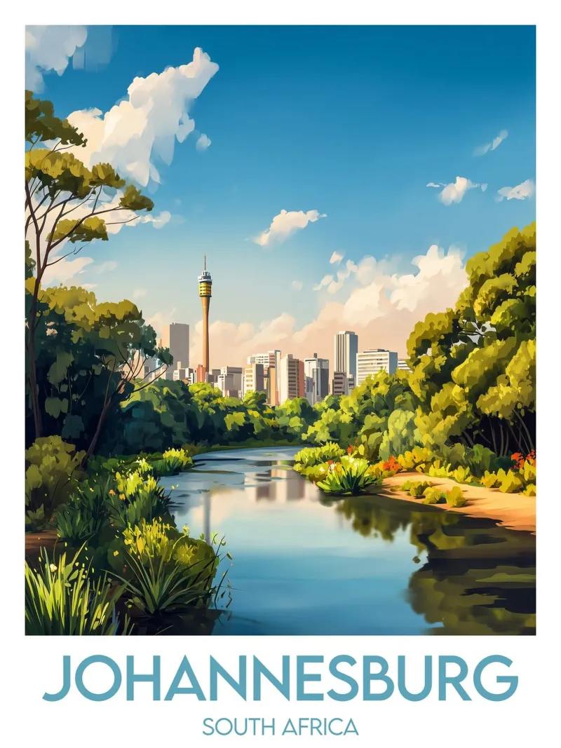 Manifesto di Johannesburg tela con Cornice a cassetta da Frame the World