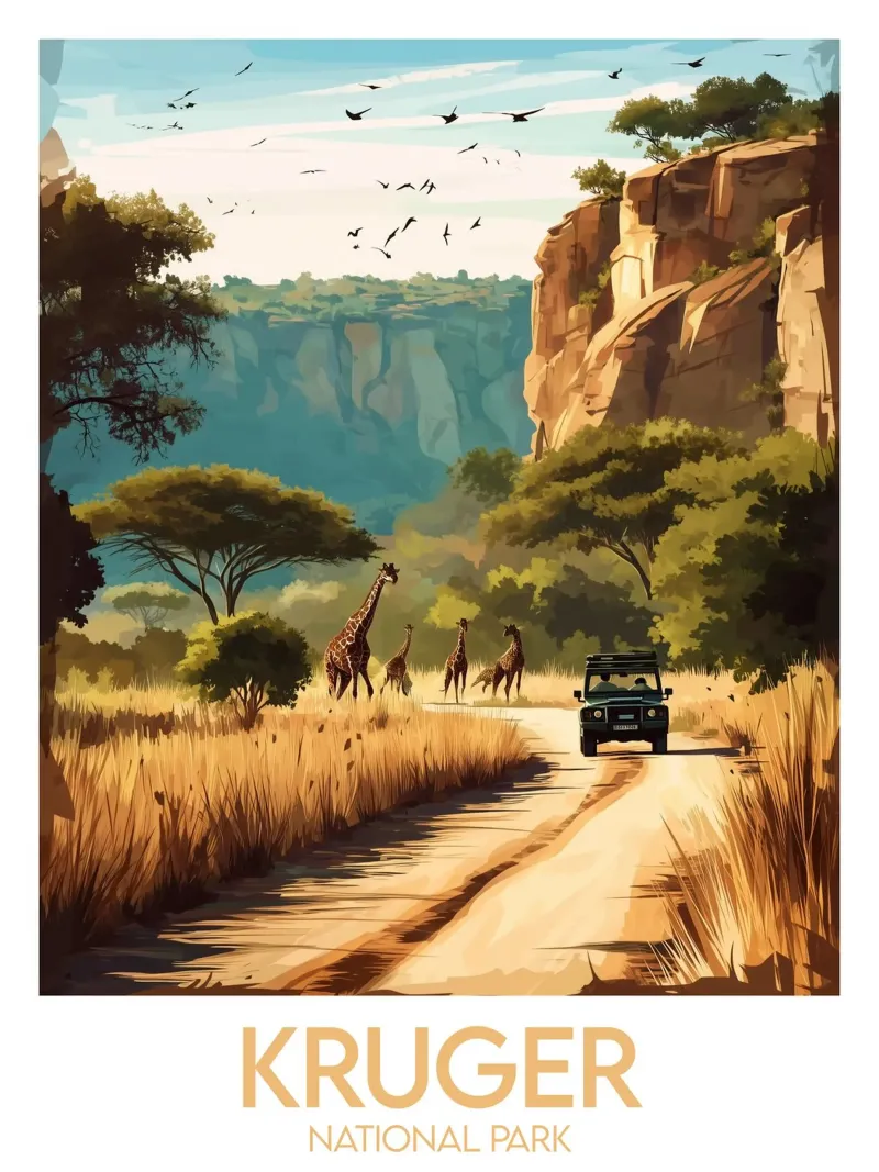 Parco nazionale Kruger tela con Cornice a cassetta da Frame the World