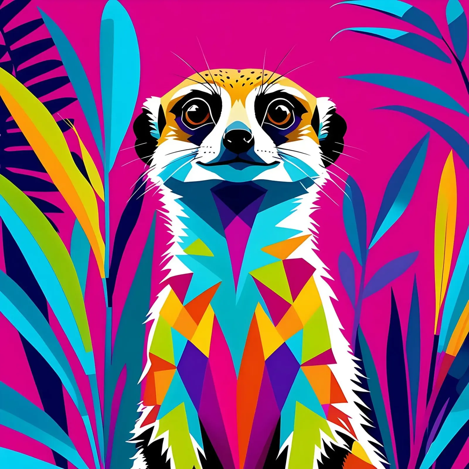 Meerkat_style_E_1 carta hahnemühle da Tierisch bunt by LK