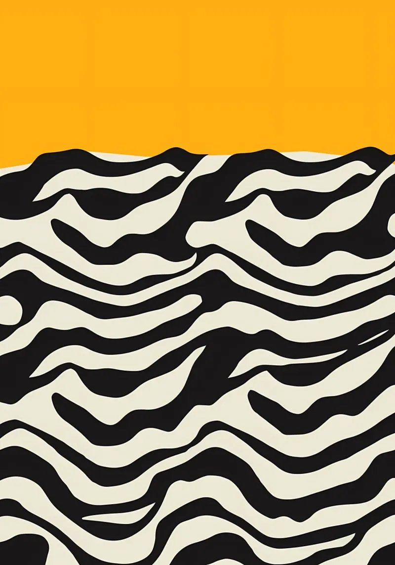 Moderne du milieu du siècle Jaune poster de James M Coyle