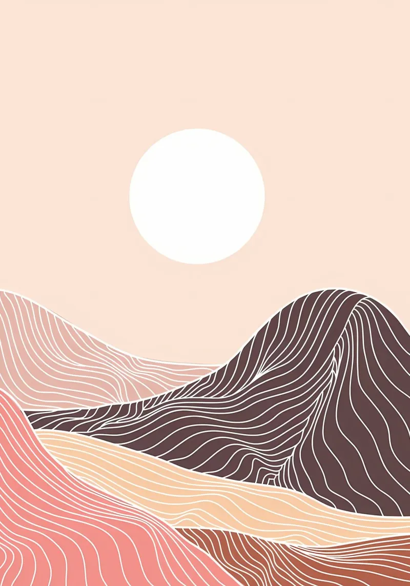 Dessin au trait abstrait de la montagne hahnemühle de James M Coyle