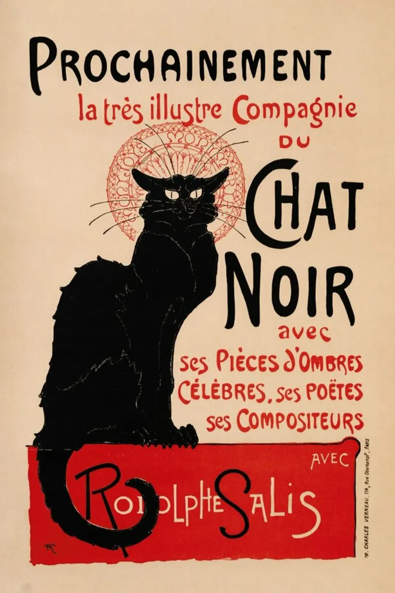 Théophile Alexandre Steinlen - Le Chat Noir poster con telaio in plastica da ARTOTHEK