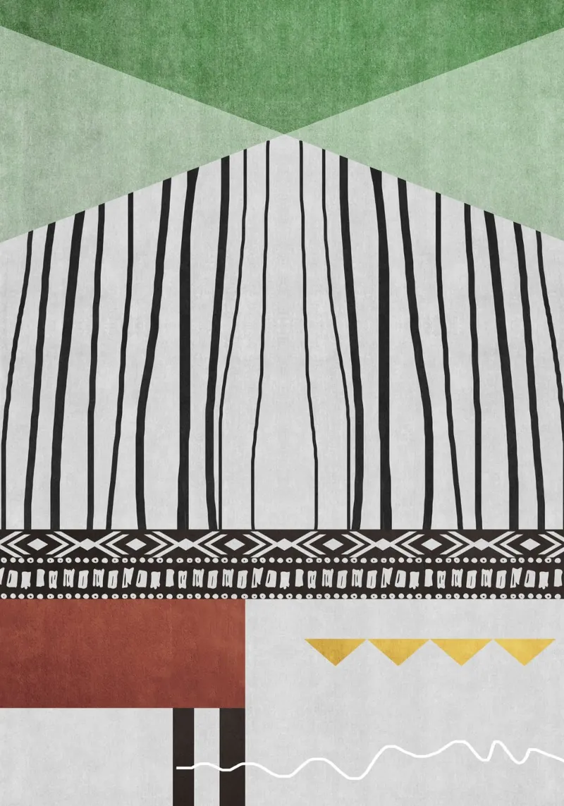 Geometric patterns  green poster da ramosashop