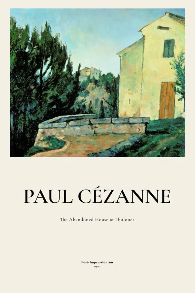 Cézanne - The Abandoned House at Tholonet poster con telaio in plastica da ARTOTHEK