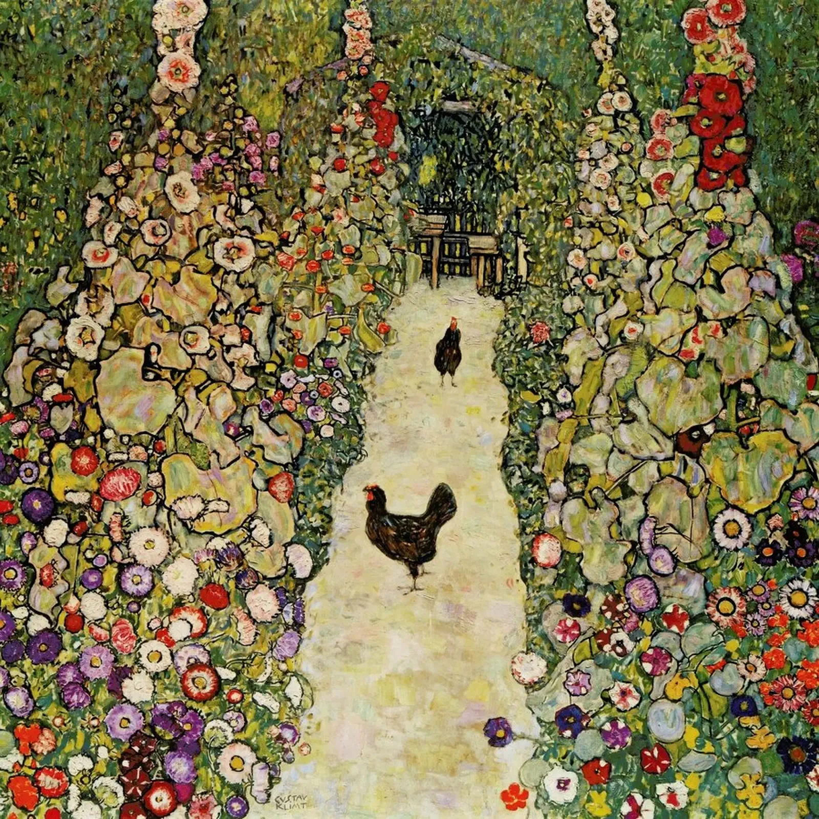 Klimt - Garden Path with Hens pellicola backlit da ARTOTHEK