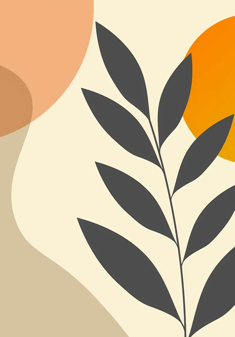 Sun with Tropical leaves canvas by Rebecca Clark Wyrick