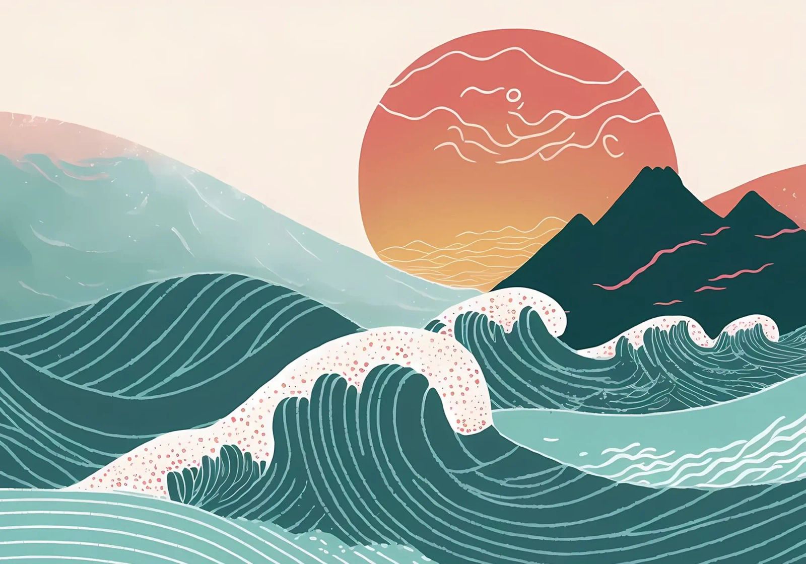 La grande vague du Japon toile de James M Coyle