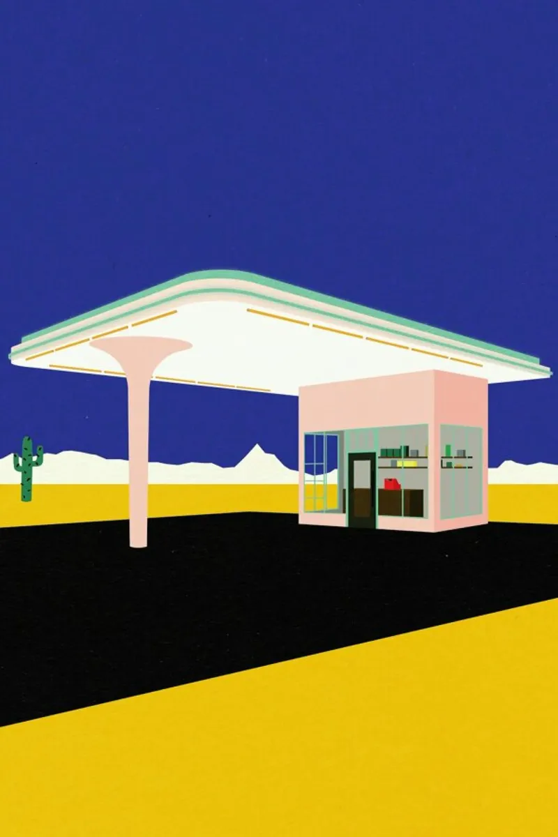 Texas Desert Gas Station pellicola backlit da Rosi Feist