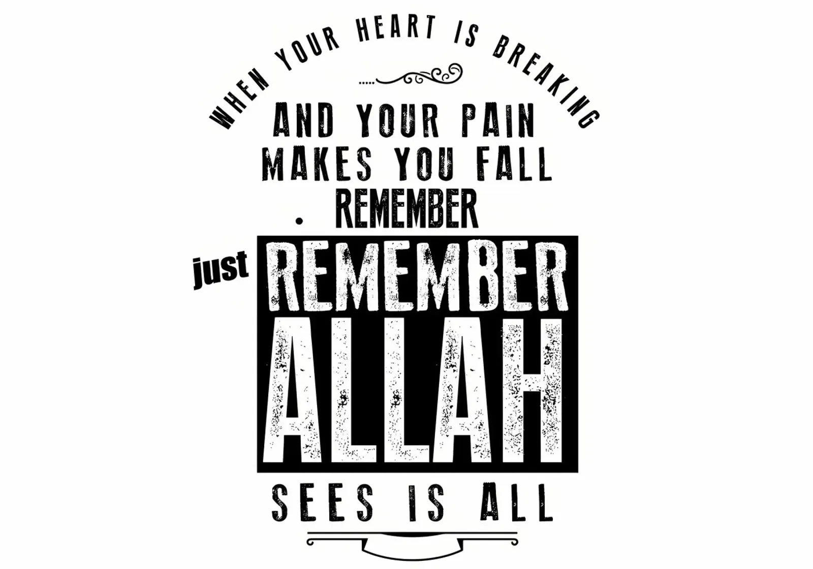 just remember Allah poster with aluminum frame by Albert S Jacob