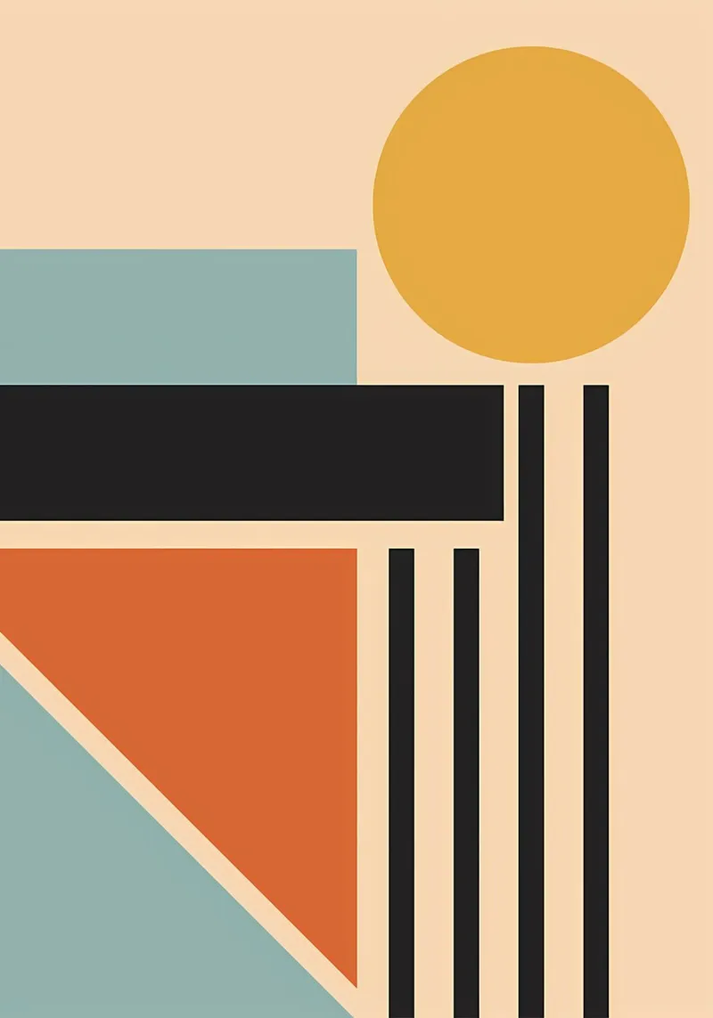 Bauhaus Sunset Retro carta hahnemühle da James M Coyle