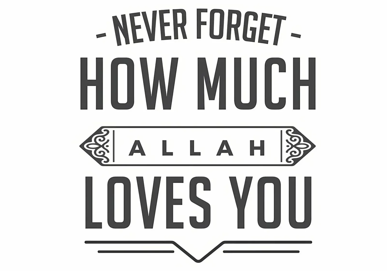 Allah vi ama poster con telaio in plastica da Albert S Jacob