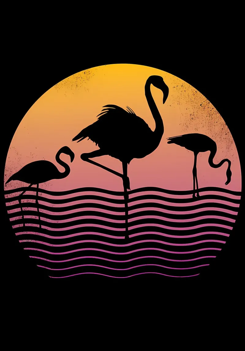Flamingo Sunset pellicola backlit da James M Coyle
