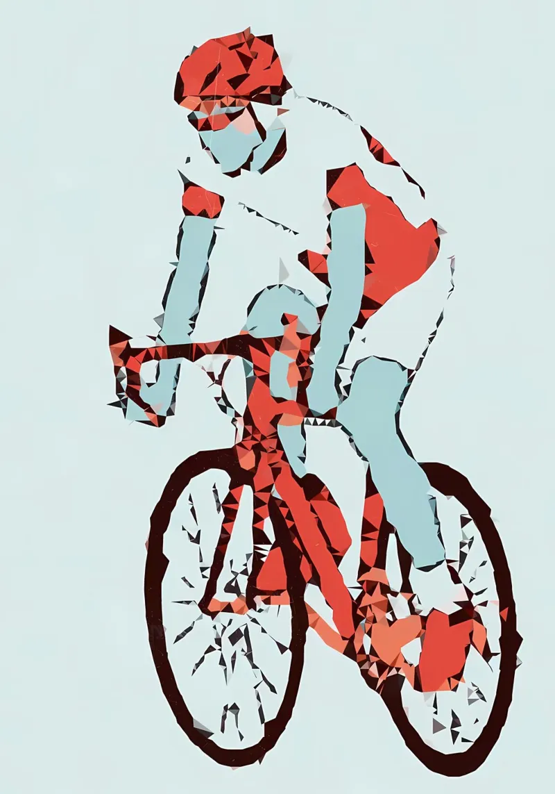 Ciclista Low Poly pellicola backlit da Albert S Jacob