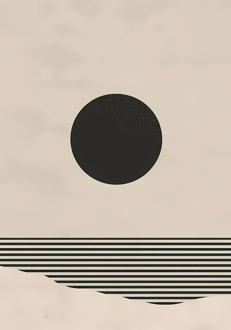 Sole e orizzonte minimalisti pellicola backlit da James M Coyle