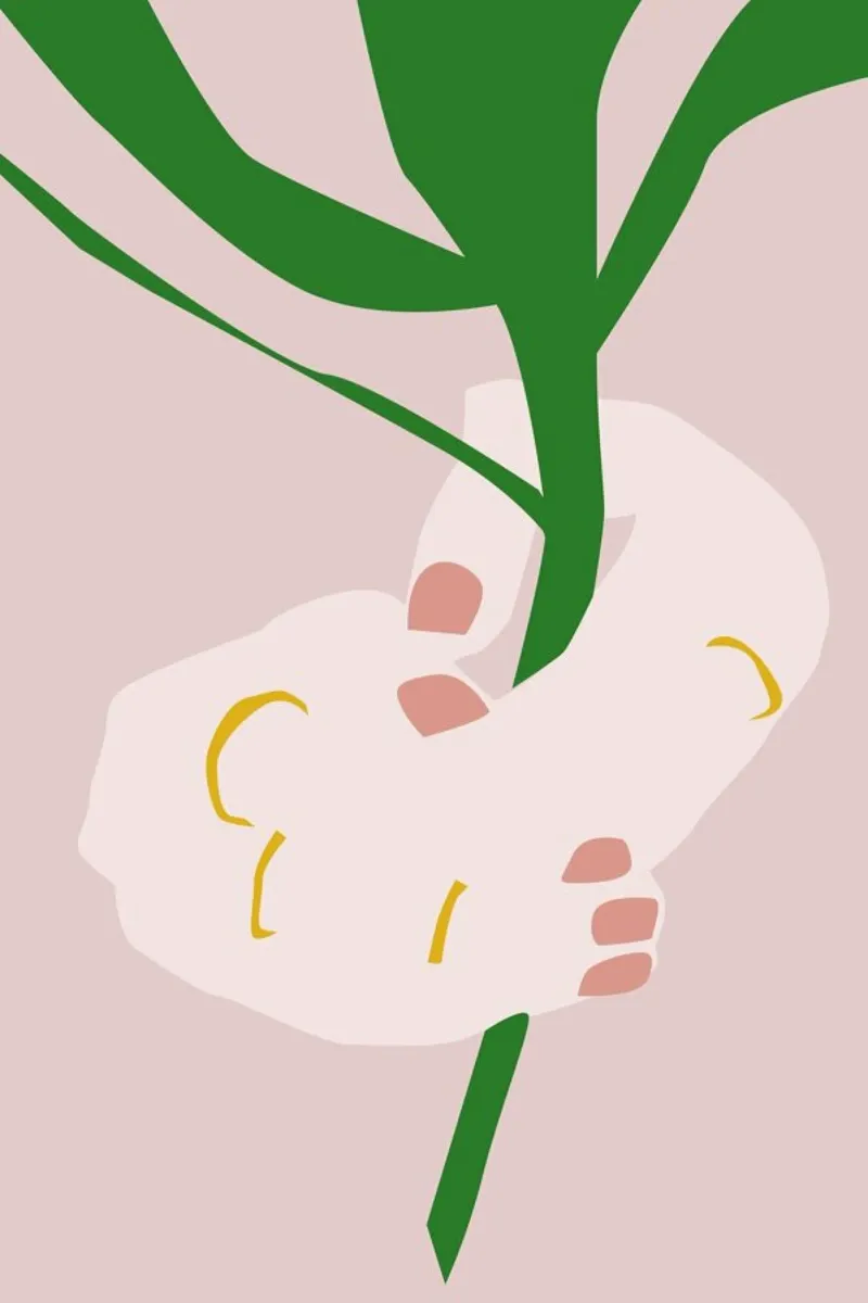 Flower For You poster con telaio in legno da Helena Ravenne