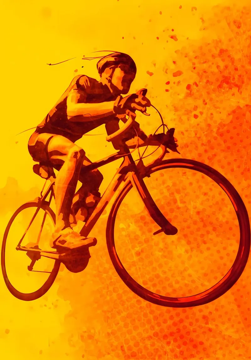Hitte van het fietsen poster met kunststof frame van Albert S Jacob