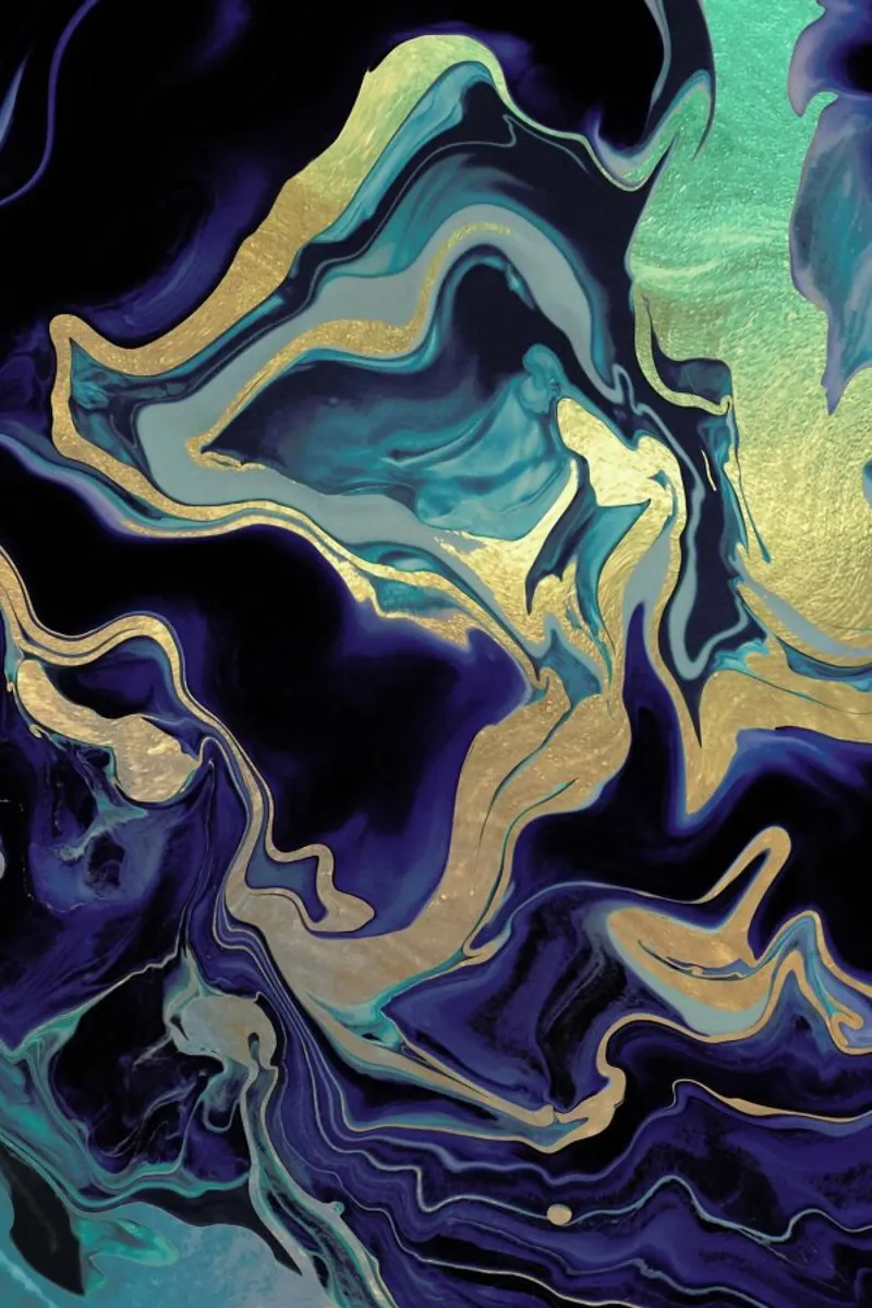 Drama Queen Gold Indigo lienzo de Monika Strigel