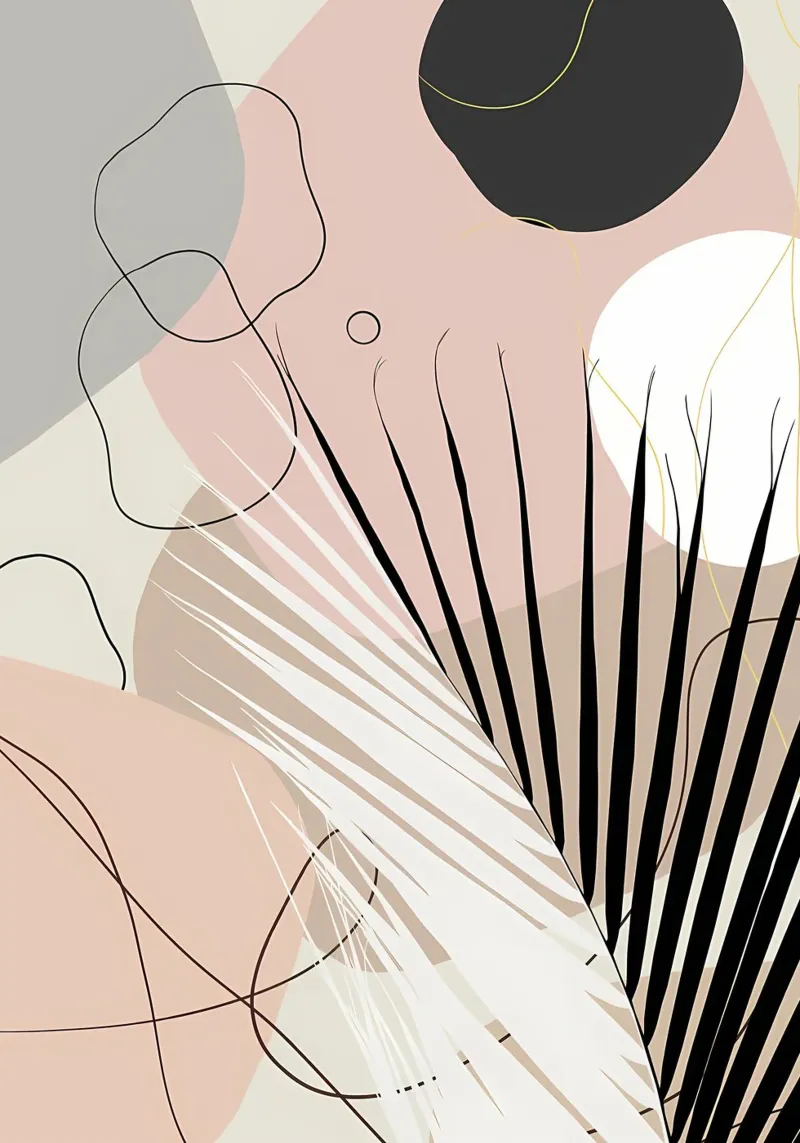 Minimo Yin Yang Palm 1 tela da Rebecca Clark Wyrick