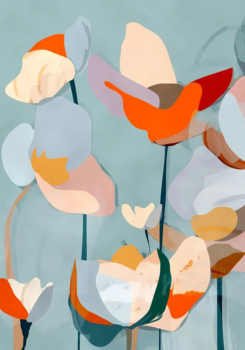 Abstract Art Flowers canvas by Rebecca Clark Wyrick