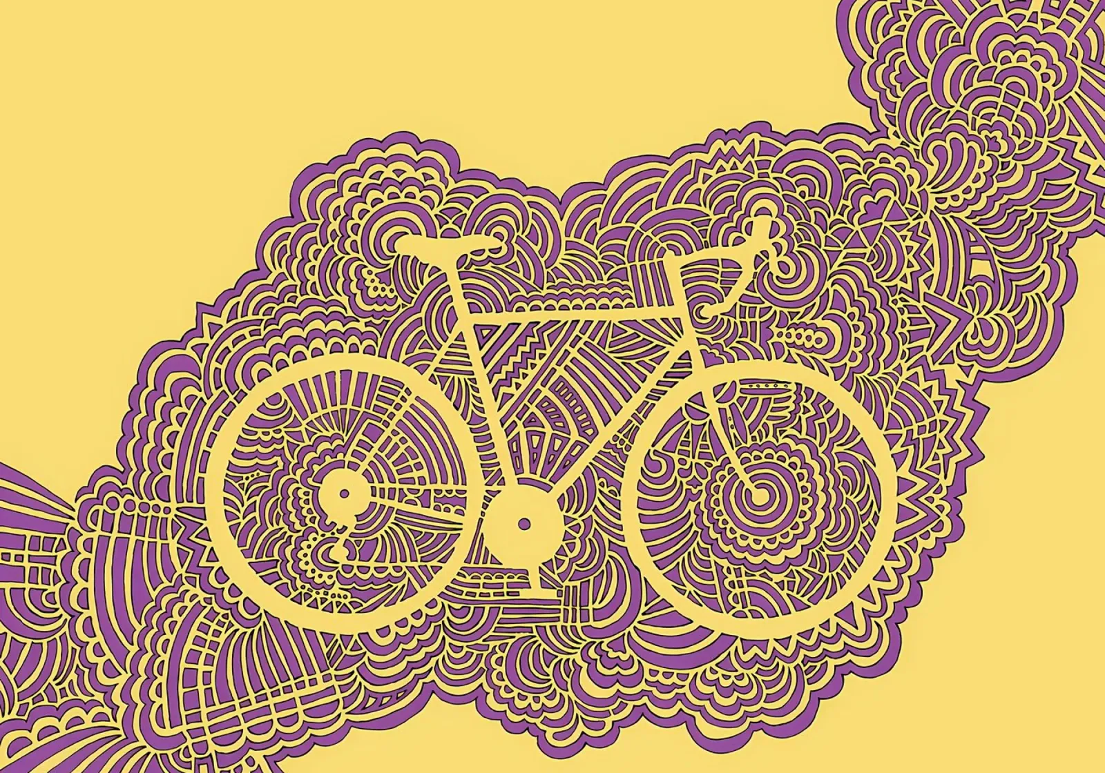 Gele fiets canvas met Baklijst van Albert S Jacob