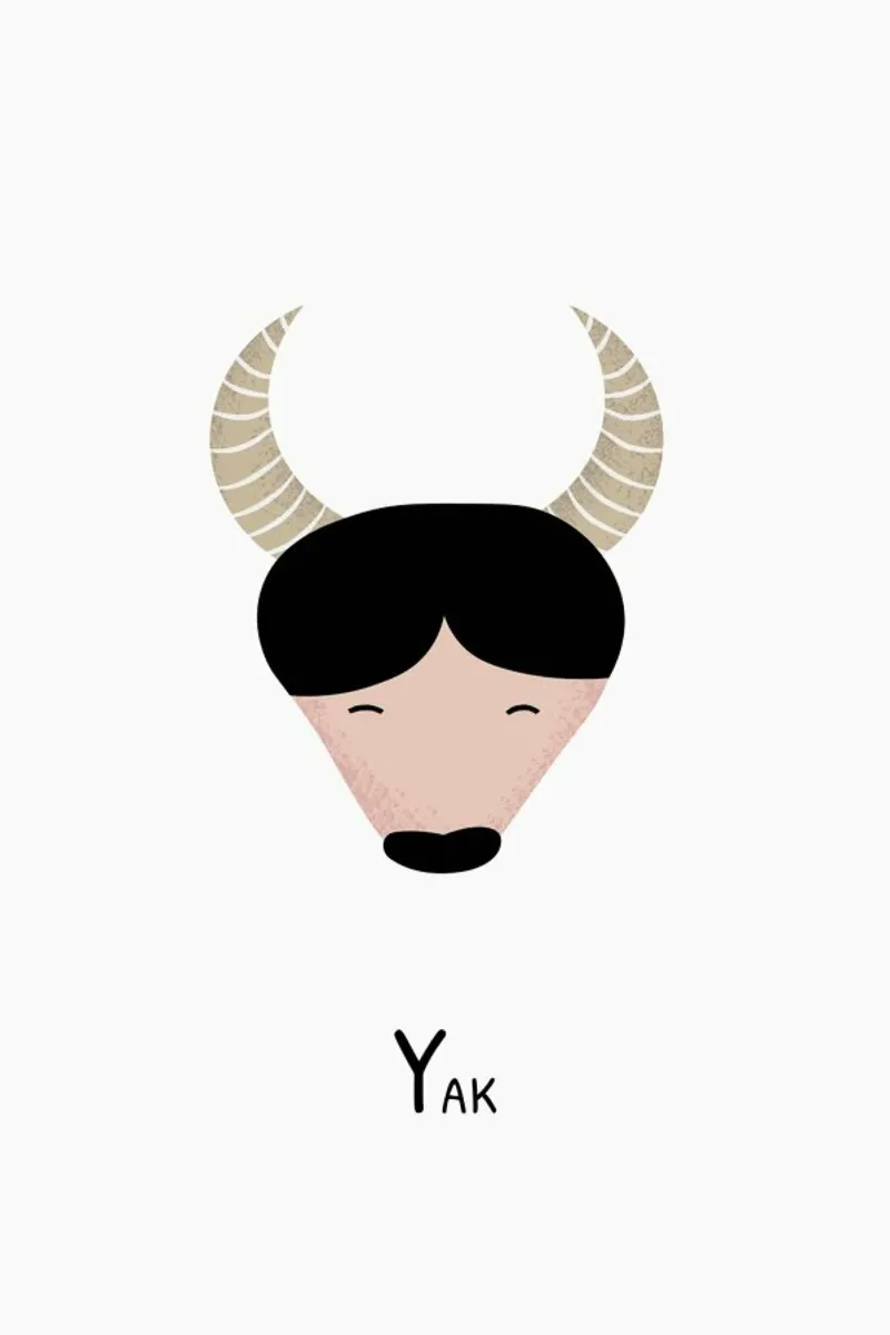 Y for Yak Leinwand von Little Flourishes