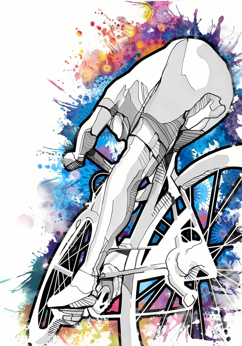 cycling silhouette 18 alu-dibond by Albert S Jacob