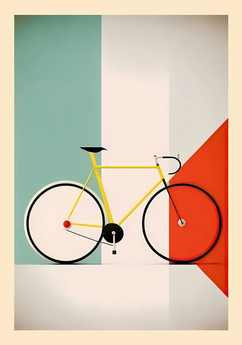 Bicycle Italy Mid Century Art alu-dibond by Albert S Jacob
